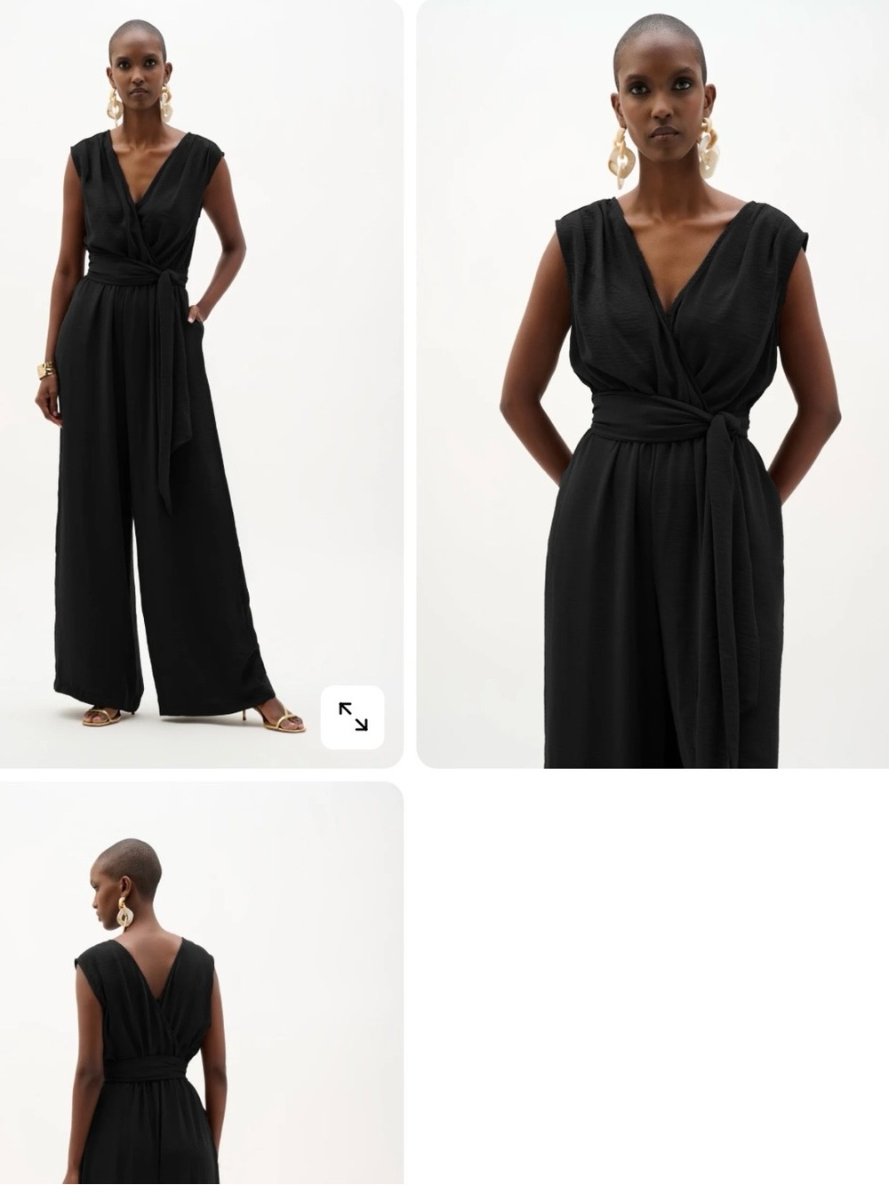 Joseph Ribkoff Black Sleeveless Wrap-Front Jumpsuit